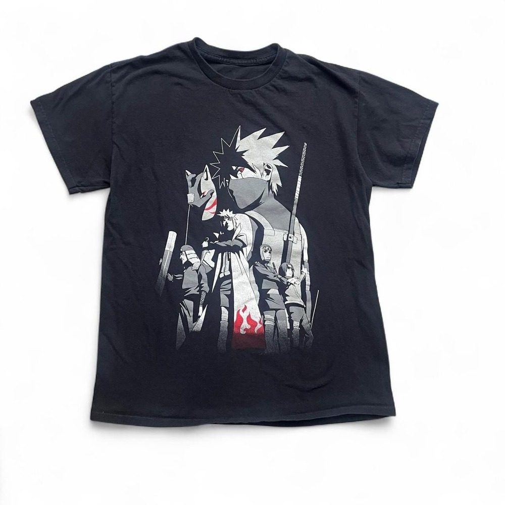 Naruto Shippuden Kakashi Black Short Sleeve T-Shirt Size Medium Anime Goth Emo
